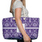 Initial Damask Large Rope Tote Bag - In Context View