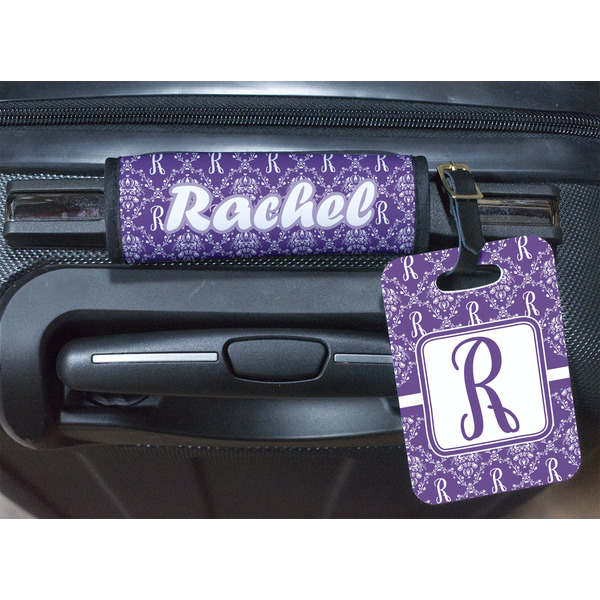 Personalized Initial Damask Luggage Wrap & Tag