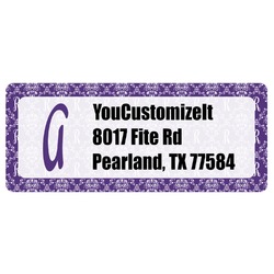 Initial Damask Return Address Labels (Personalized)