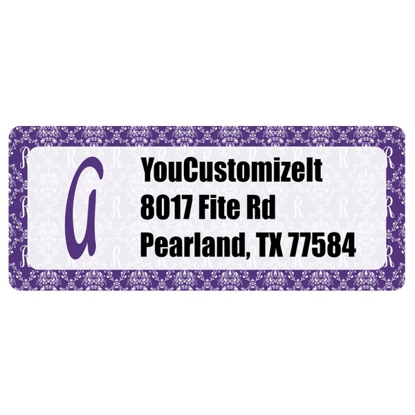 Custom Initial Damask Return Address Labels (Personalized)