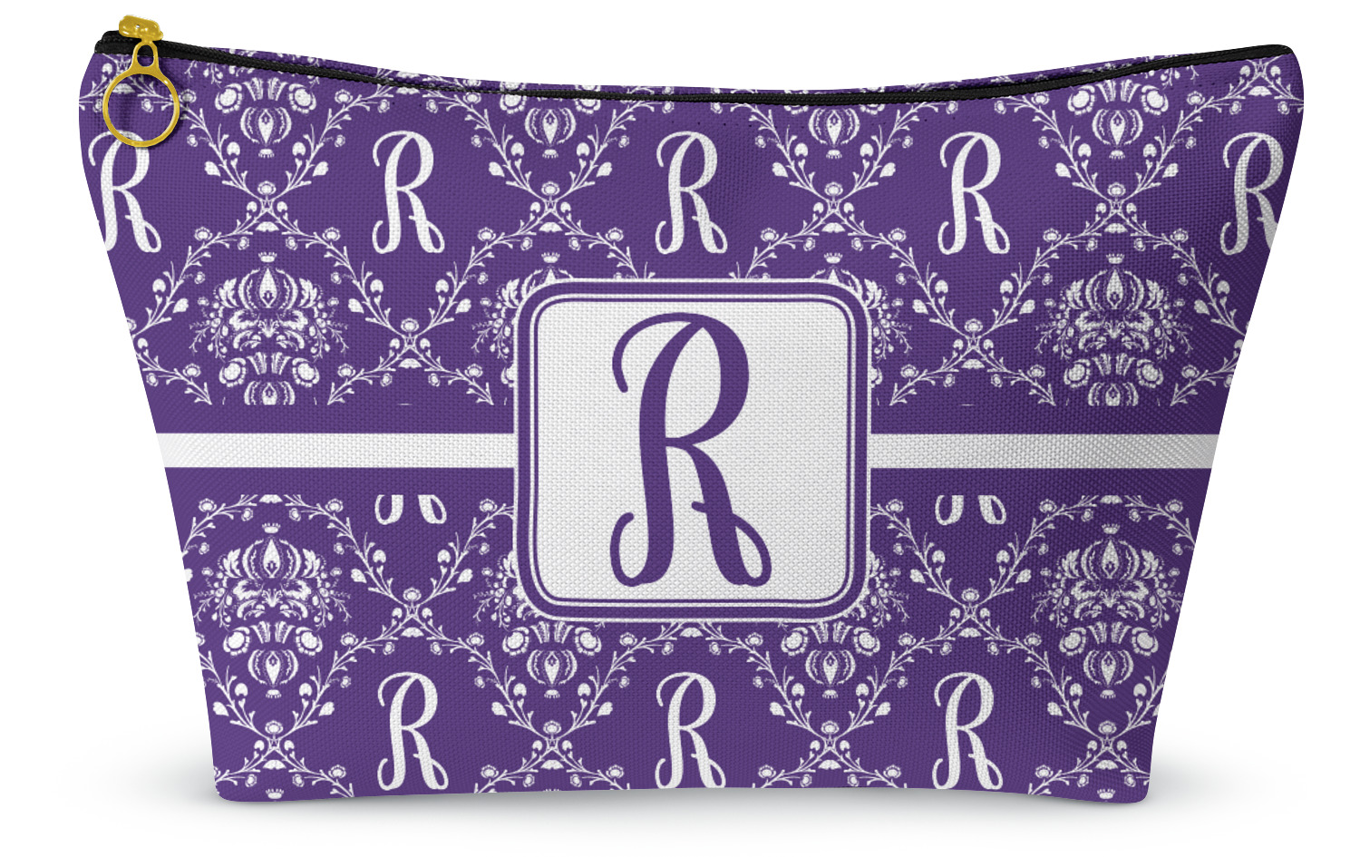 Initial Damask Makeup Bag YouCustomizeIt