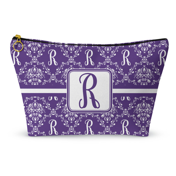 Custom Initial Damask Makeup Bag