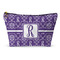 Personalized Initial Damask Structured Accessory Purse (Front)