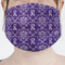 Initial Damask Mask - Pleated (new) Front View on Girl
