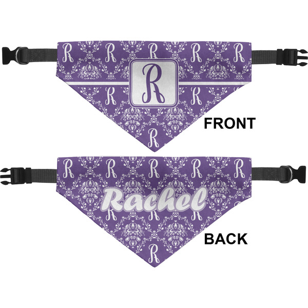 Initial Damask Medium Dog Bandana Approval