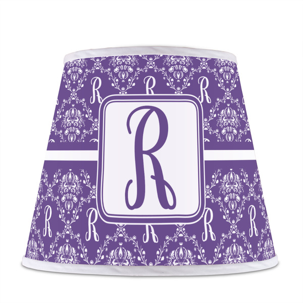Initial Damask Poly Film Empire Lampshade - Front View