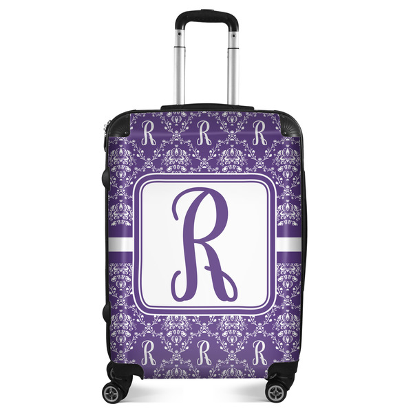 Custom Initial Damask Suitcase - 24" Medium - Checked