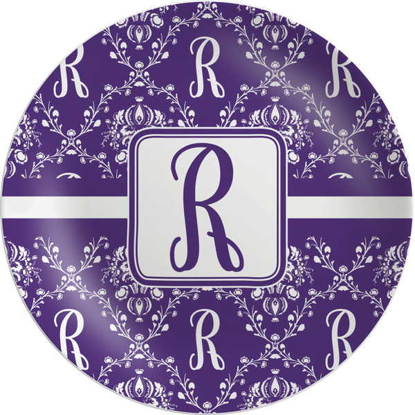 Custom Initial Damask Melamine Plate (Personalized)