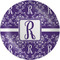 Initial Damask Melamine Plate (Personalized)