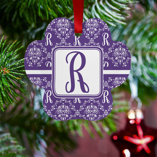Initial Damask Metal Paw Ornament - Lifestyle
