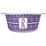 Initial Damask Stainless Steel Dog Bowl (Personalized)