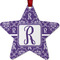 Initial Damask Metal Star Ornament - Front