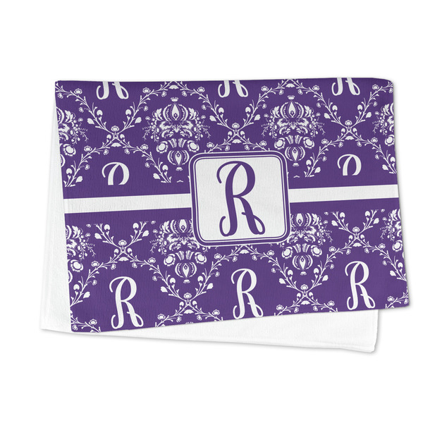 Initial Damask Microfiber Dish Towel - FOLDED HALF