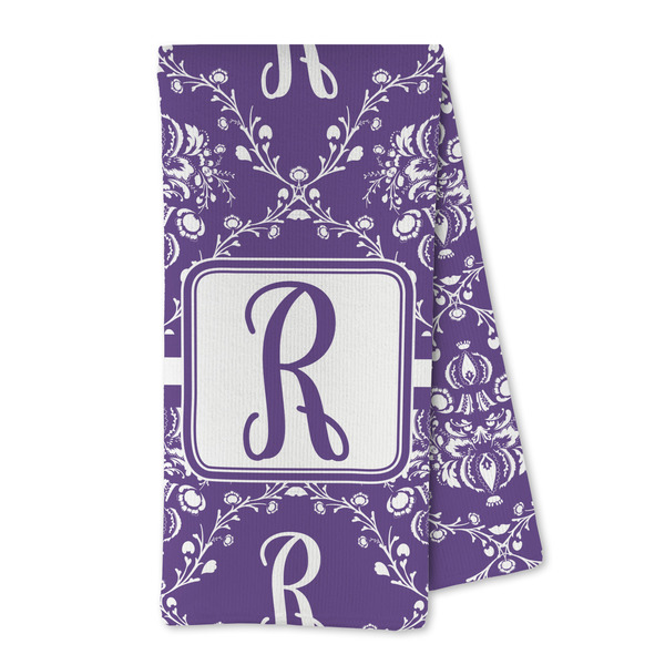 Custom Initial Damask Kitchen Towel - Microfiber