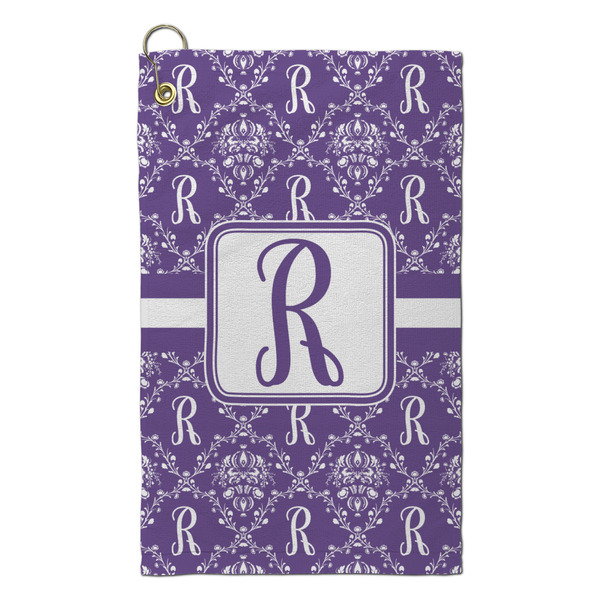 Custom Initial Damask Microfiber Golf Towel - Small