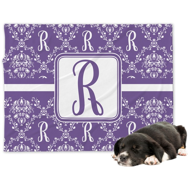 Custom Initial Damask Dog Blanket - Regular (Personalized)