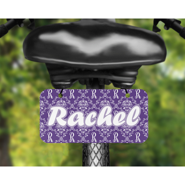 Initial Damask Mini License Plate on Bicycle - LIFESTYLE Two holes