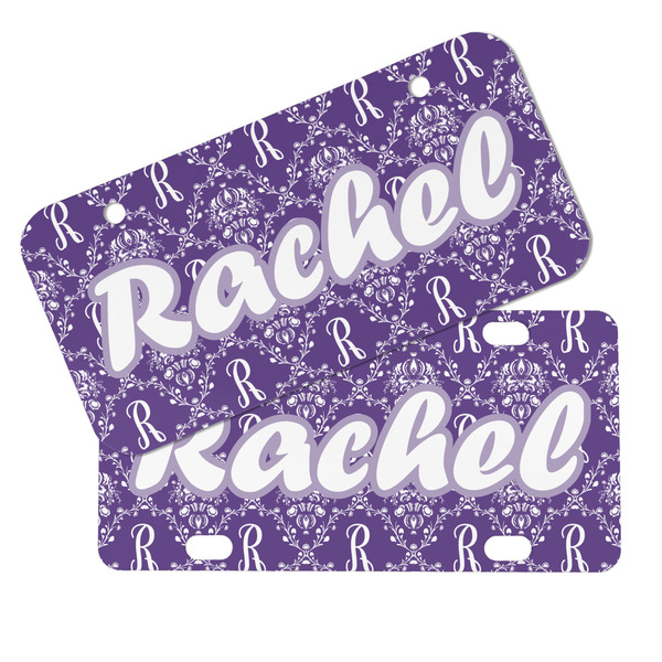 Initial Damask Mini License Plates - MAIN (4 and 2 Holes)