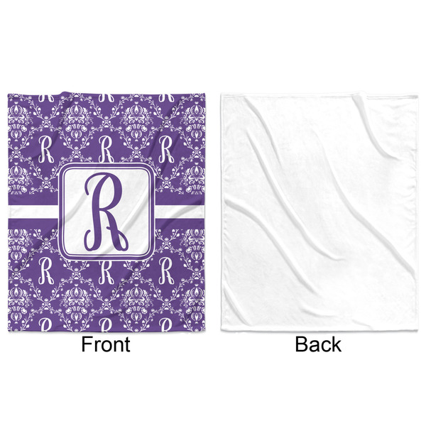 Initial Damask Minky Blanket - 50"x60" - Single Sided - Front & Back