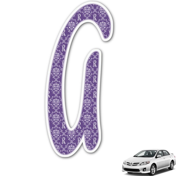 Custom Initial Damask Monogram Car Decal (Personalized)