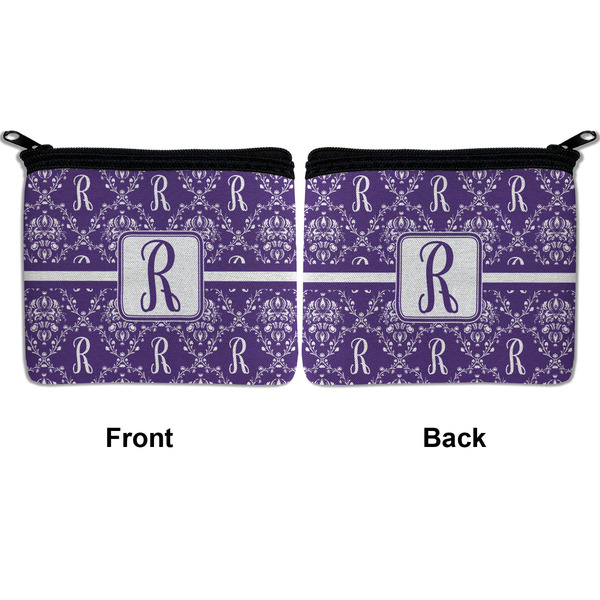 Initial Damask Neoprene Coin Purse - Front & Back (APPROVAL)