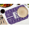 Initial Damask Octagon Placemat - Single front (LIFESTYLE) Flatlay