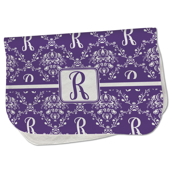 Custom Initial Damask Burp Cloth - Fleece