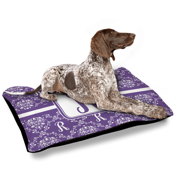 Initial Damask Outdoor Dog Beds - Large - IN CONTEXT