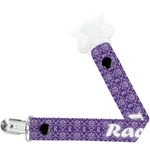 Initial Damask Pacifier Clip