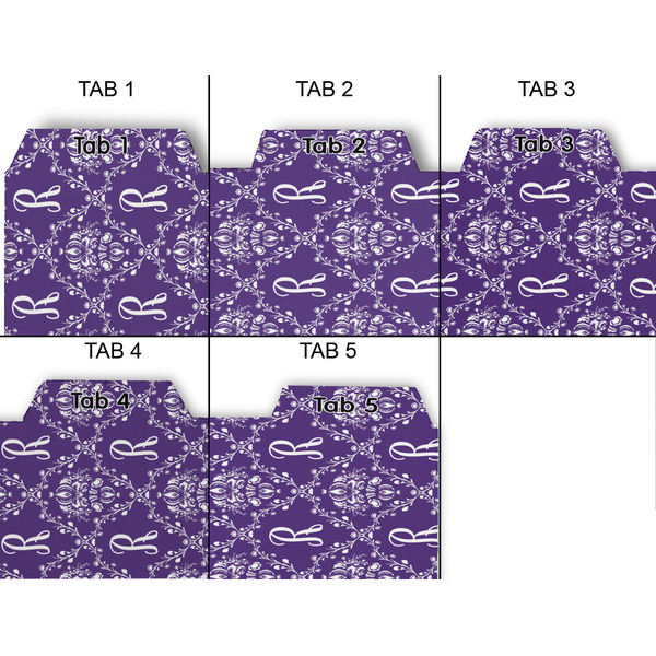 Initial Damask Page Dividers - Set of 5 - Approval