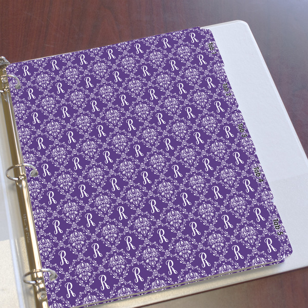 Initial Damask Page Dividers - Set of 5 - In Context