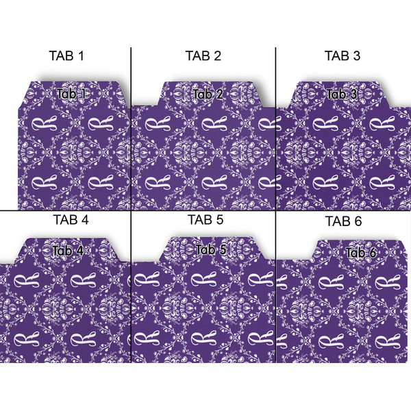 Initial Damask Page Dividers - Set of 6 - Approval