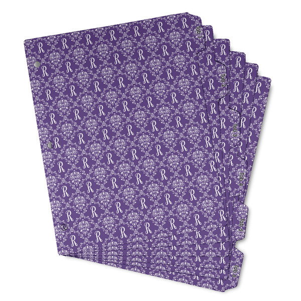 Custom Initial Damask Binder Tab Divider - Set of 6