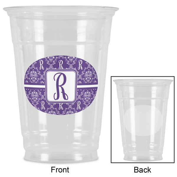 Initial Damask Party Cups - 16oz - Approval