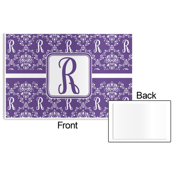 Initial Damask Disposable Paper Placemat - Front & Back