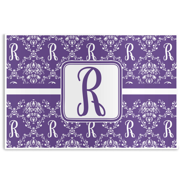 Custom Initial Damask Disposable Paper Placemats