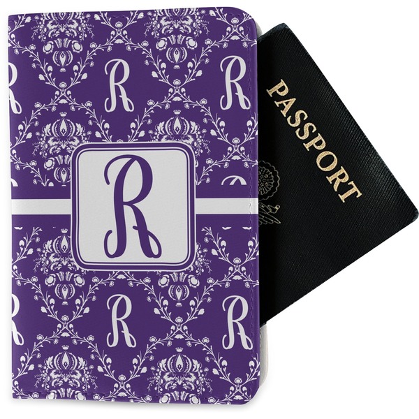 Custom Initial Damask Passport Holder - Fabric (Personalized)
