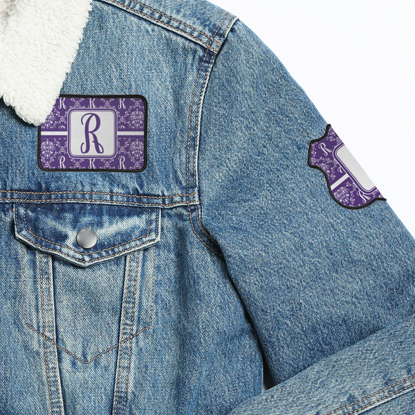 Initial Damask Patches Lifestyle Jean Jacket Detail