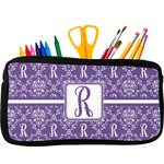 Initial Damask Neoprene Pencil Case - Small