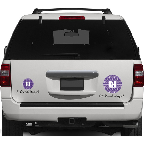 Initial Damask Personalized Car Magnets on Ford Explorer