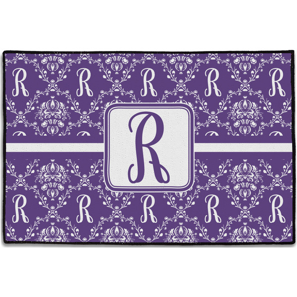 Initial Damask Personalized Door Mat - 36x24 (APPROVAL)
