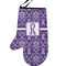 Initial Damask Personalized Oven Mitt - Left