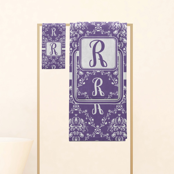 Initial Damask Personalized Towel Set