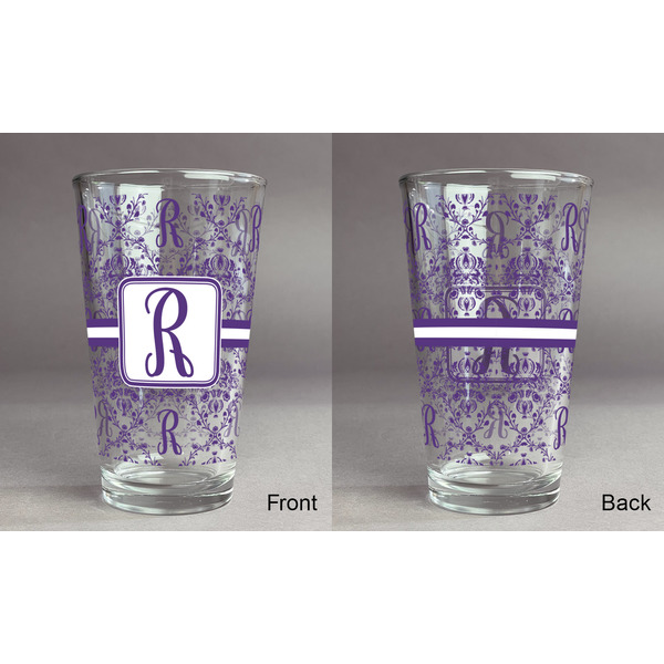 Initial Damask Pint Glass - Full Fill w Transparency - Approval