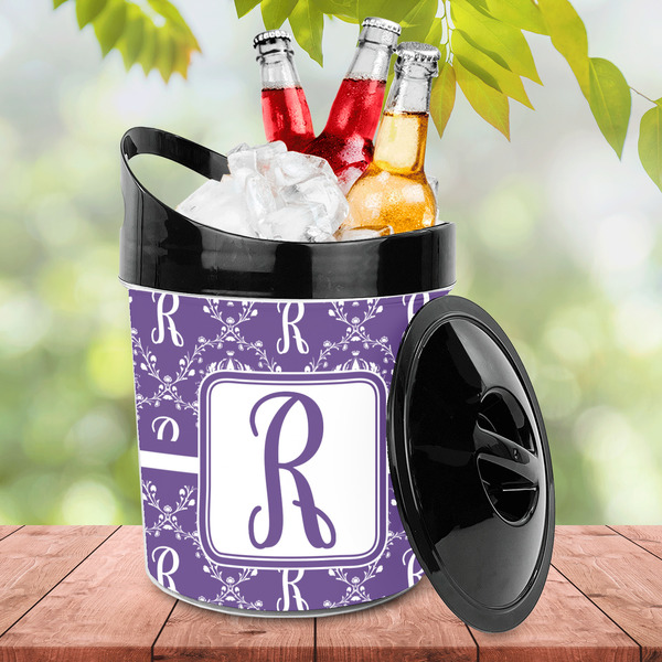 Initial Damask Plastic Ice Bucket - LIFESTYLE