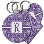 Initial Damask Plastic Keychain