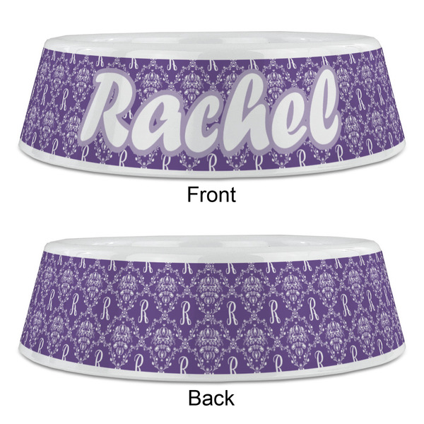 Initial Damask Plastic Pet Bowls - Large - APPROVAL