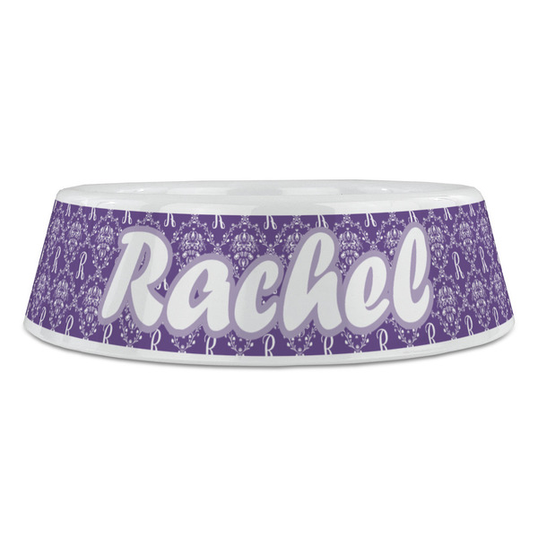 Initial Damask Plastic Pet Bowls - Large - FRONT