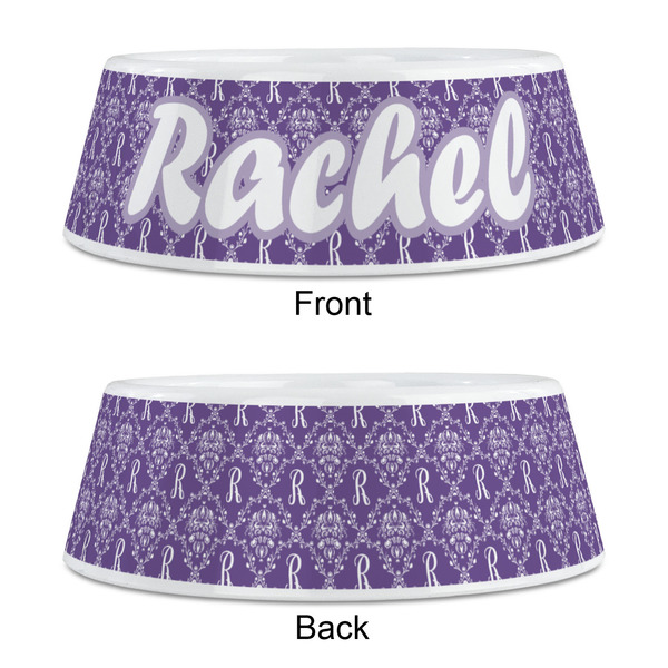 Initial Damask Plastic Pet Bowls - Medium - APPROVAL