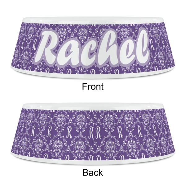 Initial Damask Plastic Pet Bowls - Small - APPROVAL